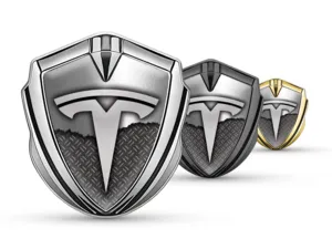 Tesla Insigne Auto-Adhésif Design Luxe Métal Brillant